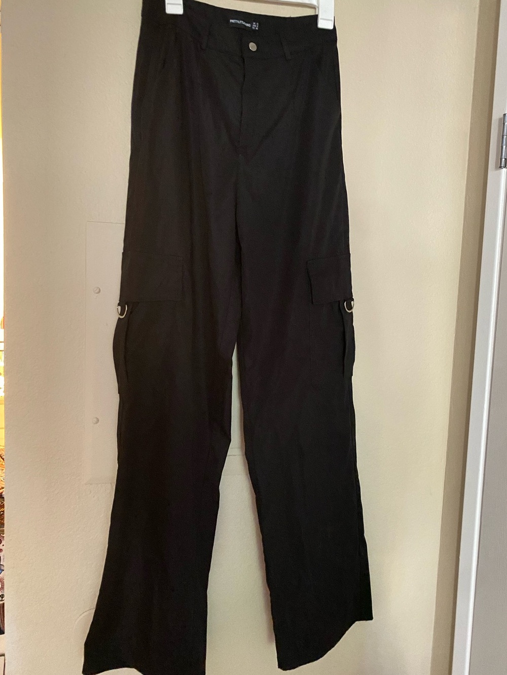 PrettyLittleThing Black Cargo Trousers with D-Ring Detail